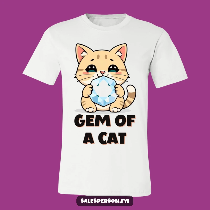 Funny Cat Gem T-Shirt A Cheerful Tee For Confident Personalities