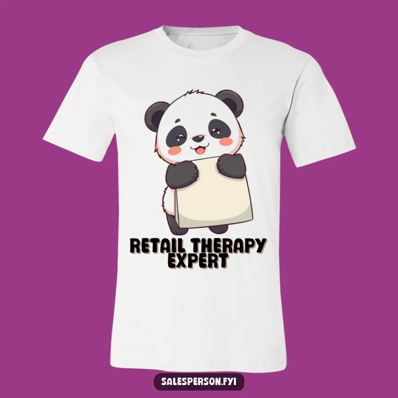 Funny Panda T-Shirt: Express Your Joyful Shopping Addiction Hilariously!