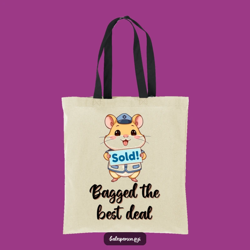 Funny Hamster Tote Bag, Uniform Sold! Sign Carryall, Gift Idea