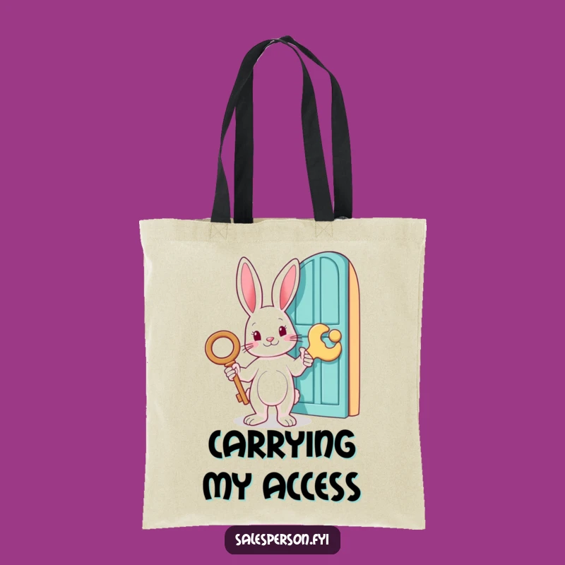 Funny Rabbit Key Tote Bag - Carry Your Adventures, Hilarious Gift Bag