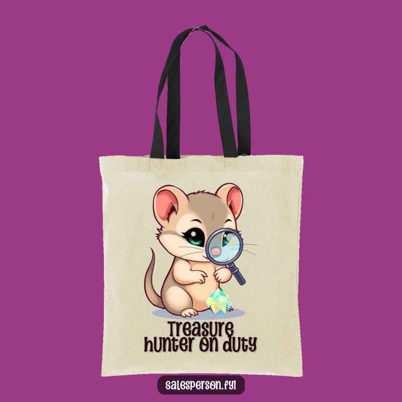 Funny Sly Weasel Tote Bag, Gem Inspection Carryall, Gift Idea