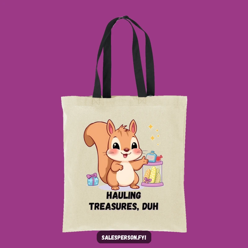 Funny Squirrel Bargain Tote: Carry Your Finds with This Charming Shopping Bag